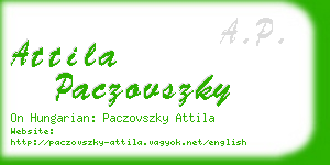 attila paczovszky business card